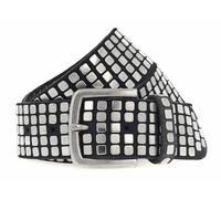 b.belt Quinn Silver Leder-Nietengürtel W80 Black