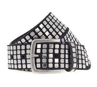 b.belt Quinn Silver Leder-Nietengürtel W95 Black
