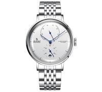 B BINGER Orologio meccanico dell'esposizione della riserva di carica degli uomini con la banda della maglia d'acciaio, bianco, Bracciale