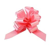 B-Black Confezione da 100 Coccarde Autotiranti Bianche Rosa Azzurre Rosse Gran Fiocco da Antenna Specchietto Auto, Nastro da 5 Cm, Lunghezza 150 Cm, Diametro 16 Cm, Feste