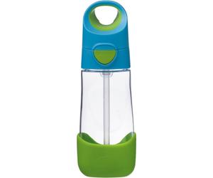 B.Box Bottle with Straw bottiglia con cannuccia Blue Green 450 ml