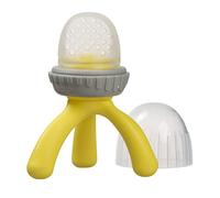 B.BOX - Ciuccio sgranocchiatore bambino a treppiede - Ciuccio scoperta cibo per bambini 4 mesi+ silicone di qualità alimentare sicuro per frutta verdura in pezzi - Lemon Sherbet