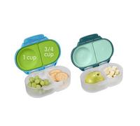 b.box Contenitore per snack (confezione da 2) contenitori riutilizzabili per snack con coperchio, per bambini e bambini, a prova di perdite, senza BPA e lavabili in lavastoviglie (O'Breeze + Smeraldo