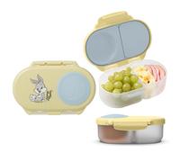 b.box Mini contenitore per il pranzo per bambini con scomparti Looney Tunes | Bento Box, 2 scomparti a prova di perdite, contenitore per piatti e snack, spazio per frutta intera, senza BPA