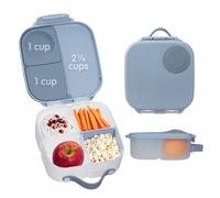 b.box Mini Porta Pranzo | Bento Box a 3 Scomparti (2 a Prova di Perdite) | Lunch Box per Bambini Piccoli | Per Pranzi e Spuntini | Adatto per Conservare Frutta Intera | Senza BPA