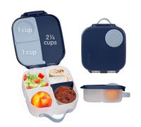 b.box Mini Porta Pranzo | Bento Box a 3 Scomparti (2 a Prova di Perdite) | Lunch Box per Bambini Piccoli | Per Pranzi e Spuntini | Adatto per Conservare Frutta Intera | Senza BPA