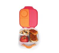 b.box Mini portapranzo, bento box con 3 scomparti (2 a prova di perdite), ideale per bambini, pranzo e snack, adatto per intero pezzo di frutta, senza BPA, frullato di fragole