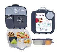 b.box Porta Pranzo Jumbo a 4 Scomparti (2 a Prova di Perdite), Lunch Box con Divisorio Rimovibile | Bento Box con Ghiacciolo | Ideale per la Scuola | Da 3+ | Capacità 2L
