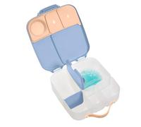 b.box Porta Pranzo Jumbo a 4 Scomparti (2 a Prova di Perdite), Lunch Box con Divisorio Rimovibile | Bento Box con Ghiacciolo | Ideale per la Scuola | Da 3+ | Capacità 2L