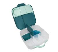 b.box Porta Pranzo Jumbo a 4 Scomparti (2 a Prova di Perdite), Lunch Box con Divisorio Rimovibile | Bento Box con Ghiacciolo | Ideale per la Scuola | Da 3+ | Capacità 2L