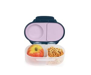 b.box Scatola per merenda | Mini scatola per bento con 2 scomparti impermeabili | ideale per i più piccoli, i pasti e gli snack, adatta per frutta intera, senza BPA