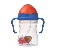 b.box Superman Tazza con Cannuccia | Bicchiere con Cannuccia Bambino | Coperchio Scorrevole, Cannuccia Ponderata, Antigoccia e Ergonomica | Senza BPA, Lavabile in Lavastoviglie | 6+m | 240 ml