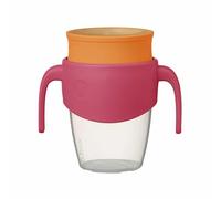 b.box Tazza da 360 ml, con bordo in silicone, meccanismo di bloccaggio a prova di fuoriuscite, lavabile in lavastoviglie, 250 ml, frullato alla fragola