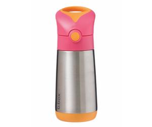 B.Box Thermos Mini thermos con cannuccia Pink Orange 350 ml