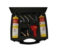 B-BRAZE Kit 1 per brasatura e saldobrasatura professionale, completo di torcia, 3 lance e 2 bombole M.A.P. (saldatura rame stagno)