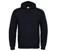 B&C Collection Felpa con Cappuccio ID.003-Maglione in Pile da Uomo - Nero (XL)