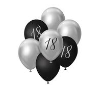 B&C Palloncini Bouquet Argento Nero 45 cm 7 Pezzi