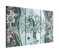 B&D XXL - Quadro 120x80 cm 3 Pezzi - Stampa su Tela Strutturata XXL Grande - Quadri Moderni Componibili Camera da Letto Matrimoniale - Stampe da Parete Arte - Gustav Klimt Baum Mosaico l-C-0002-b-h