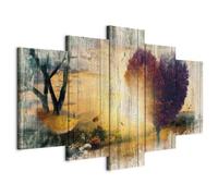 B&D XXL - Quadro 150x75 cm 5 Pezzi - Stampa su Tela Canvas con Struttura - Quadri Componibili Moderni Soggiorno Grandi - Murale Arte Decorazioni da Parete Decori - Vintage Amore Cuore c-C-0065-b-o