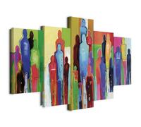 B&D XXL - Quadro Acustico Astratto 5 pezzi schiuma acustica Quadri Moderni Grandi - Camera da Letto Matrimoniale - Stampa su Tela - Protezione dai Rumori Fonoassorbenti