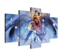 B&D XXL - Quadro Bacio 200x100 cm 5 Pezzi - Stampa su Tela Strutturata XXL Grande - Quadri Moderni Componibili Camera da Letto Matrimoniale - Stampe da Parete Arte - Amore Love h-C-0038-b-n
