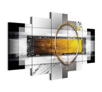 B&D XXL - Quadro in Rilievo Acrilico Handart 225x112 cm 5 Pezzi su Tela Strutturata - Quadri Componibili Moderni Soggiorno Grandi - Stampa Artistica Dipinta a Mano Decori - Astratto a-A-0052-b-p