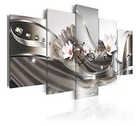 B&D XXL - Quadro in Vetro Acrilico da Esterno 5 Pezzi - Quadri Moderni per Bagno e Cucina - Pannelli Decorativi Elastico per Esterni e Soggiorno - Decorazione da parete Fiori Orchidea