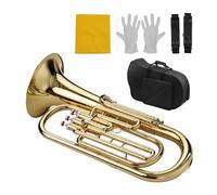 B Eufonio Piatto Strumento A Fiato In Ottone Superficie Laccata Dorata Con Bocchino Per Custodia Kit Eufonio