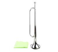 B Flat Bugle Brass Retro Standard Trumpet, B Flat Bugle for School Band and Cavalry Orchestra, Large Bore Design with Polished Finish, Easy to Play Brass Instrument for Beginners a