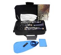 B Flat Clarinet con 17 Chiave, Design Squisito, Tasti Cupronickel, di Stoffa di Pulizia della Vezzatura Reed, Strumento ABS per Appassionati di Musica (BLACK) (BLUE) (blu scuro