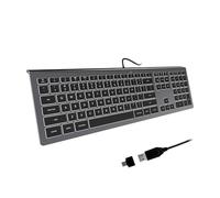 B.FRIENDIT Tastiera USB retroilluminata con cavo, comoda e silenziosa, a basso profilo, con tasti piatti, a forbice, durevole, ultra sottile, per MacBook Pro/Air, iMac, Mac mini, laptop, colore nero e