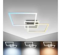 B.K.Licht B.K. Plafoniera LED dimmerabile con telecomando, CCT luce calda, neutra, fredda, 40W 4200Lm, 1cornice orientabile, lampadario con timer e funzione luce notturna, 50x38,8x8cm