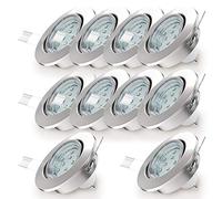B.K.Licht Faretti LED ad incasso orientabili, set da 10, plafoniere da soffitto e per l'illuminazione da interno, include 10 lampadine GU10 da 3W, corpo metallo color nickel opaco, 230V IP23