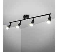 B.K.Licht Faretti LED da soffitto orientabili, include 4 lampadine GU10 da 2,9W 260Lm, luce calda 3000K, plafoniera moderna in metallo, lampada da soffitto color nickel opaco