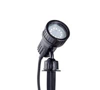 B.K.Licht Faretto LED da giardino orientabile, luce con picchetto per l'illuminazione da esterni IP44, supporto per applicazione a parete, luce calda, include lampadina da 3W GU10, colore nero, 230V