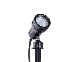 B.K.Licht Faretto LED da giardino orientabile, luce con picchetto per l'illuminazione da esterni IP44, supporto per applicazione a parete, luce calda, include lampadina da 3W GU10, colore nero, 230V