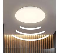 B.K.Licht - Lampada da soffitto a LED con sensore di movimento, lampada da soffitto a LED per il bagno, lampada con protezione dagli spruzzi d'acqua e luce bianca calda, bagno, lampada da cucina, 27 x