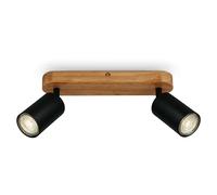 B.K.Licht - Lampada da soffitto orientabile, attacco GU10, max. 9 W, plafoniera, lampada, lampada da soggiorno, lampada da camera da letto, lampada da cucina, faretto da soffitto, 27 cm, nero-legno