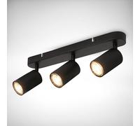 B.K.Licht - Lampada da soffitto orientabile, plafoniera GU10, lampada a 3 luci, 39 cm x 6 cm x 9 cm, nero, per soggiorno, camera da letto, cucina, multiuso