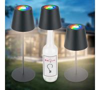 B.K.Licht - Lampada da tavolo a LED 3 in 1 RGBW senza fili, IP44 con touch, dimmabile, batteria e sorgente luminosa sostituibile