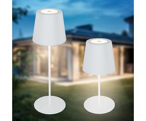 B.K.Licht - Lampada da tavolo a LED senza fili IP44 touch, dimmerabile a passi, batteria ricaricabile e sorgente luminosa intercambiabile, lampada da lettura, lampada da comodino, 36x10,5 cm, bianco
