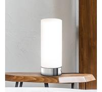 B.K.Licht - Lampada da tavolo touch, dimmerabile a passi, lampada da comodino, lampada da scrivania, lampade da comodino, lampada scrivania, lampada comodino camera da letto, 24,5x11 cm, cromo