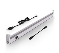 B.K.Licht - Lampada sottopensile cucina LED con interruttore on/off, regolabile da bianco caldo a bianco neutro, estensibile, lampada sottopensile, lampada cucina, 54,7x6,1x2,4cm, color argento