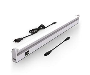 B.K.Licht - Lampada sottopensile cucina LED con interruttore on/off, regolabile da bianco caldo a bianco neutro, estensibile, lampada sottopensile, lampada cucina, 54,7x6,1x2,4cm, color argento