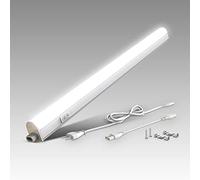 B.K.Licht Lampada sottopensile cucina LED, luce bianca naturale 4000K, da 8W, lunghezza 57.3cm, interruttore on off, plastica, lampada moderna collegabile con lampade uguali, 230V IP20