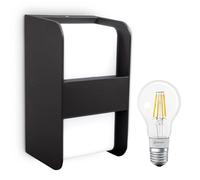 B.K.Licht LED Smart+ Lampada Parete Esterna Nera IP44 5,5W E27 Bluetooth