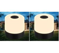 B.K.Licht - Mini lampada da tavolo a LED senza fili IP44 con touch, dimmerabile a passi, batteria ricaricabile, USB-C, luce da comodino, decorativa,luce esterna, camera dei bambini, 7x7 cm, nero