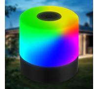 B.K.Licht - Mini lampada da tavolo LED RGBW wireless IP44 con touch, cambio colore, batteria ricaricabile, USB-C, luce da comodino, decorativa,luce esterna,camera dei bambini, 7x7cm, nero