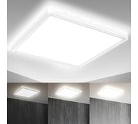 B.K.Licht - Pannello LED a luce indiretta, piatto, dimmerabile a passi, pannello LED soffitto, pannelli led, pannelli led soffitto, pannelli luminosi LED, luce pannello led, 29,3x29,3x2,8, bianco