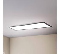 B.K.Licht - Pannello LED con telecomando, piatto, regolabile da bianco caldo a bianco freddo, pannelli led, pannelli led soffitto, pannelli luminosi LED, luce pannello led, 100x25x6,5 cm, nero